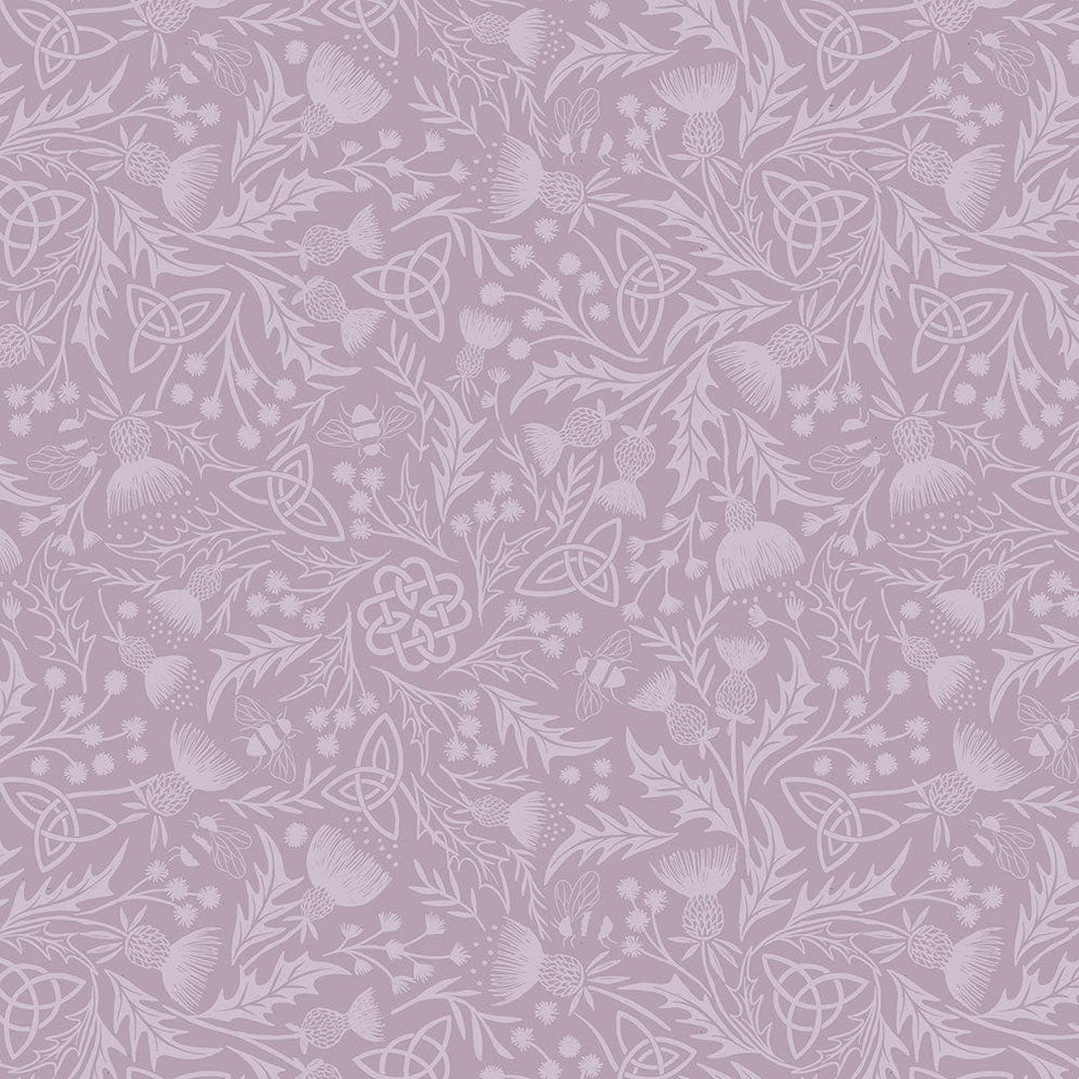 Lewis and Irene Fabric Extra Wide Lewis And Irene Extra Wide 108 Inch Mono Thistle Light Lavender W17  - The Sewing Studio