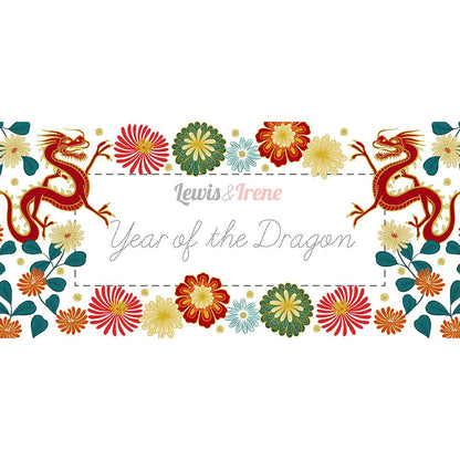 Lewis and Irene Fabric Lewis And Irene Year Of The Dragon Metallic Black And Gold Cosmos A863-3  - The Sewing Studio