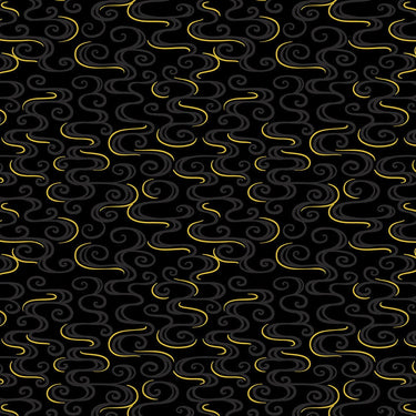 Lewis and Irene Fabric Lewis And Irene Year Of The Dragon Metallic Dragon Swirl On Black A864-3  - The Sewing Studio for sale UK - The Sewing Studio