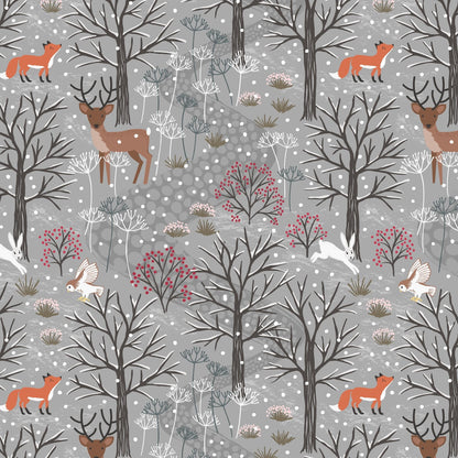 Lewis and Irene Fabric Lewis & Irene Winter in Bluebell Wood Flannel Winter Woods F42.1  - The Sewing Studio