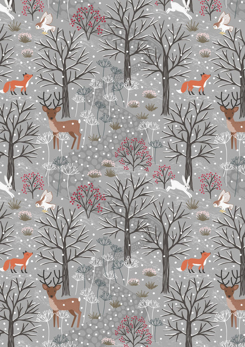 Lewis and Irene Fabric Lewis & Irene Winter in Bluebell Wood Flannel Winter Woods F42.1  - The Sewing Studio