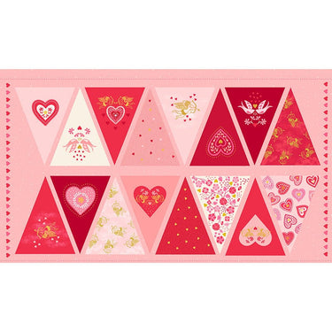 Lewis and Irene Fabric Panels & Labels Lewis And Irene All We Need Is Love Bunting Fabric Panel A825  - The Sewing Studio for sale UK - The Sewing Studio