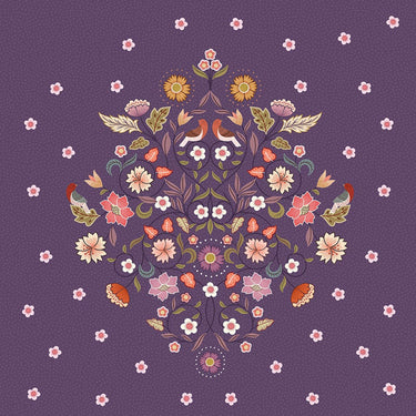 Lewis and Irene Fabric Panels & Labels Lewis And Irene Isabella Purple 58 x 58 Inch Quilt Fabric Panel P2  - The Sewing Studio for sale UK - The Sewing Studio