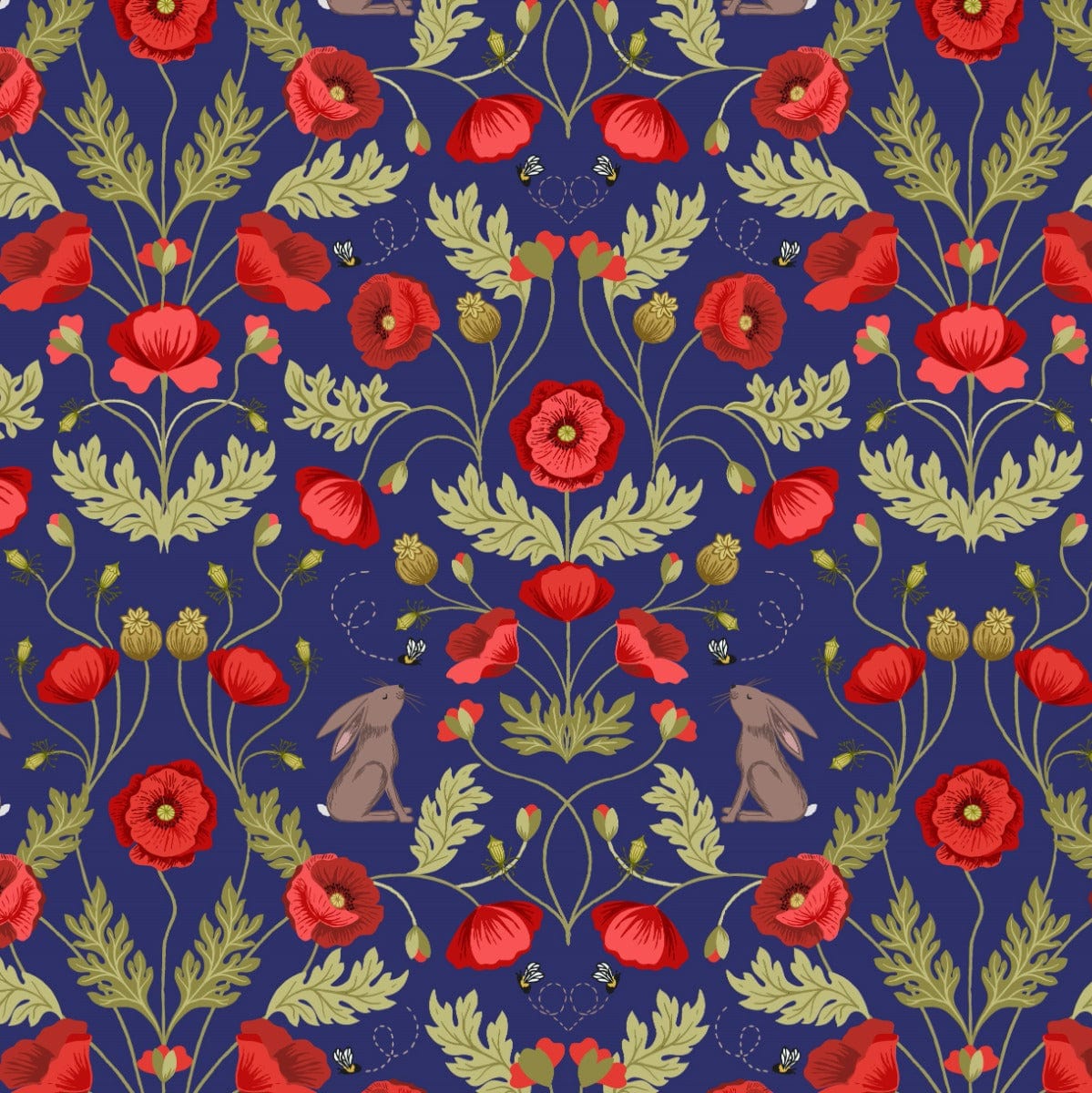 Lewis and Irene Fabric Lewis and Irene Poppies  - The Sewing Studio