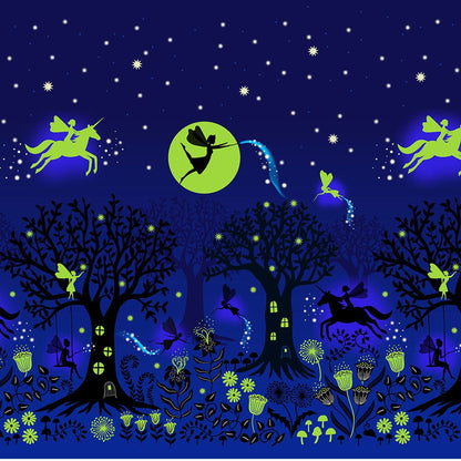 Lewis And Irene Glow Fairies Fairy Glow Night Double Edge Border A867-3 Glow in Dark Areas Image