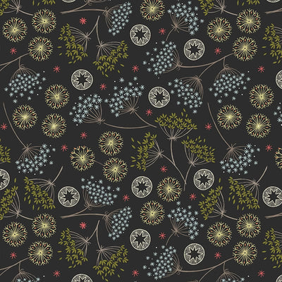 Lewis And Irene New Forest Winter Flannel Floral Dark F61-3