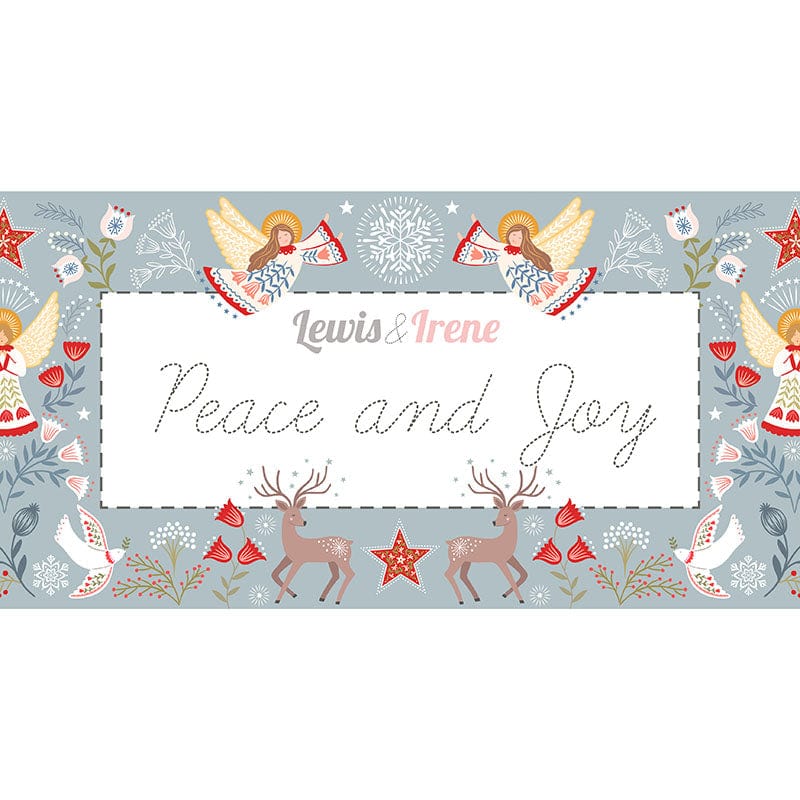 Lewis And Irene Peace And Joy Stocking Fabric Panel C106 Range Image