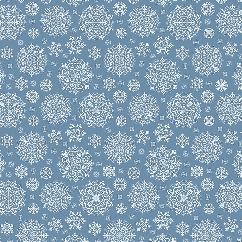 Lewis And Irene Peace And Joy Snowflakes Iced Blue C111-3 Main Image