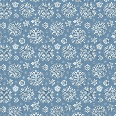 Lewis And Irene Peace And Joy Snowflakes Iced Blue C111-3