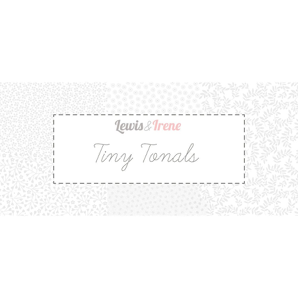 Lewis And Irene Tiny Tonals Tiny Floral Hearts Grey On Grey TT20-3 Swatch Image