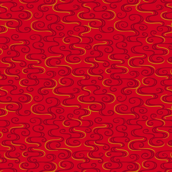 Lewis And Irene Year Of The Dragon Metallic Dragon Swirl On Red A864-1 Main Image