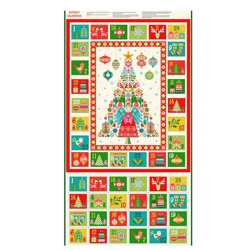 Makower Christmas Brights Advent Fabric Panel 025-1 Main Image