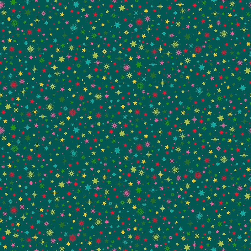 Makower Christmas Brights Starlight Green 022-T Main Image