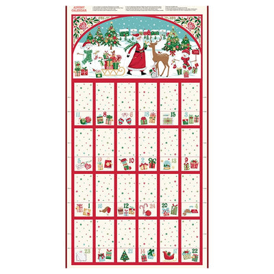 Makower Christmas Wishes Advent Fabric Panel 039-1 Main Image