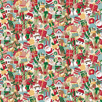 Makower Christmas Wishes Stocking Fillers Cream 033-Q Main Image