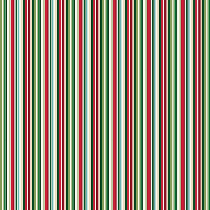 Makower Christmas Wishes Stripes 037-1 Main Image