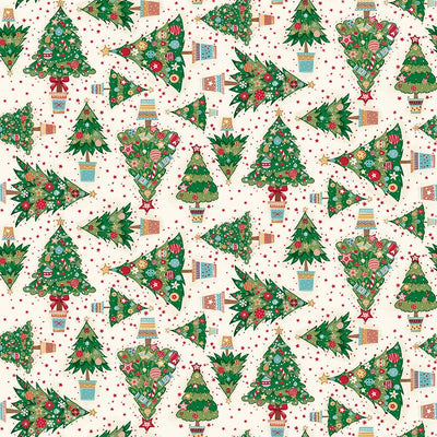 Makower Christmas Wishes Tree Cream 036-Q