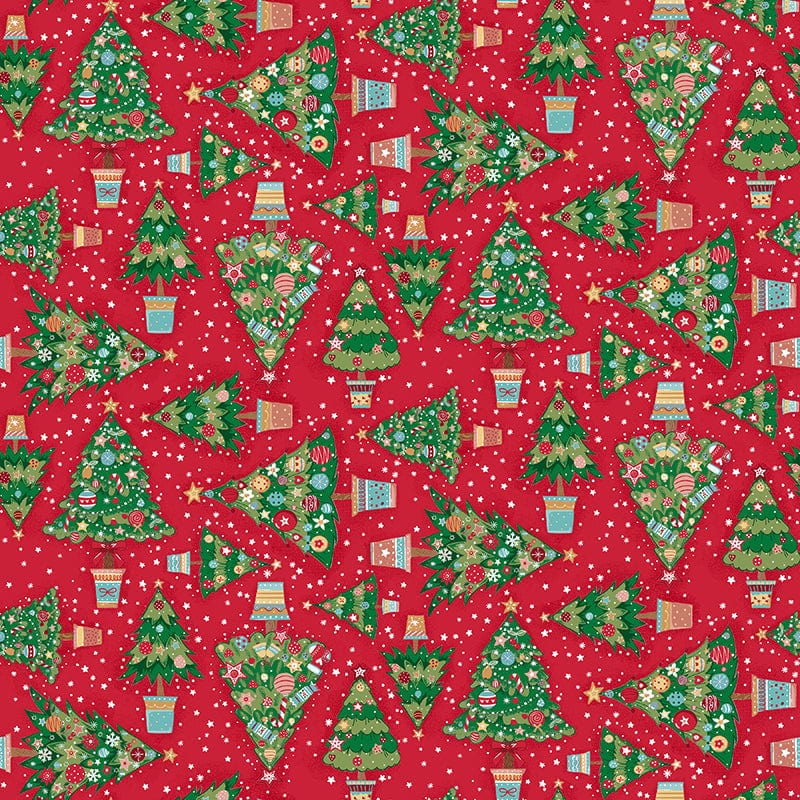 Makower Christmas Wishes Tree Red 036-R Main Image