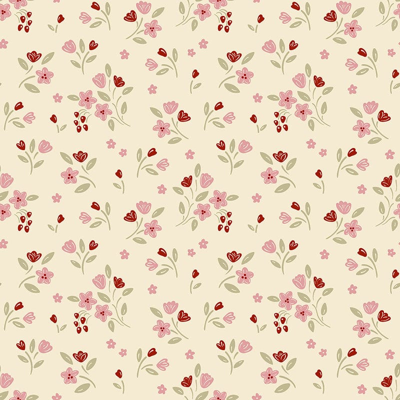 Makower Cozy House Apple Blossom Blush 2-1252E Main Image