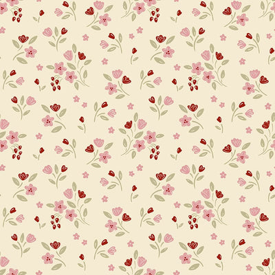 Makower Cozy House Apple Blossom Blush 2-1252E Main Image