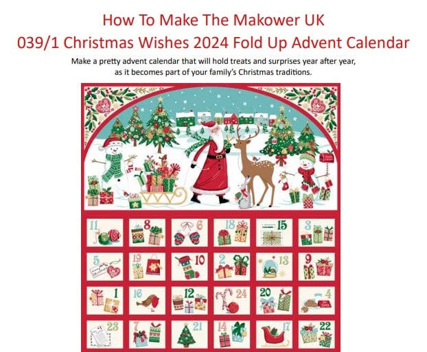 Makower Download Free How to Make Makower Christmas Wishes Fold up Advent Calendar  - The Sewing Studio