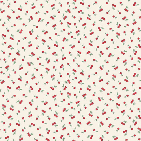 Makower Fabric Makower Afternoon Tea Cherry Crush Cream 094-Q  - The Sewing Studio