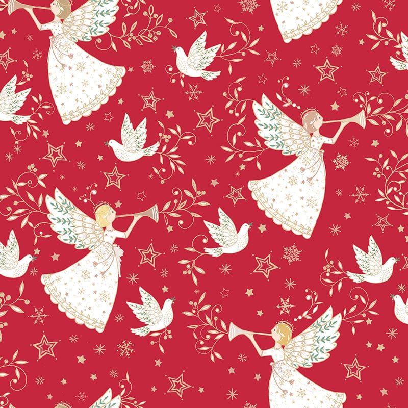 Makower Fabric Makower Angels Herald Angels Red 041-R