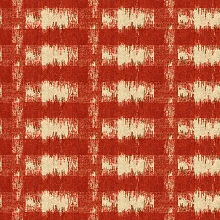 Makower Fabric Makower Belle Rose Ikat Plaid Red 9722 R  - The Sewing Studio