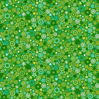 Makower Fabric Makower Christmas Brights Merry Motifs Green 024-G