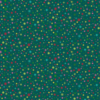 Makower Christmas Brights Starlight Green 022-T