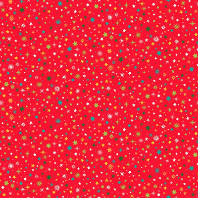 Makower Christmas Brights Starlight Red 022-R