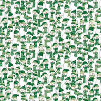 Makower Fabric Makower Christmas Wishes Frosty Fellows Green 035-G