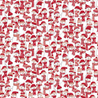 Makower Fabric Makower Christmas Wishes Frosty Fellows Red 035-R