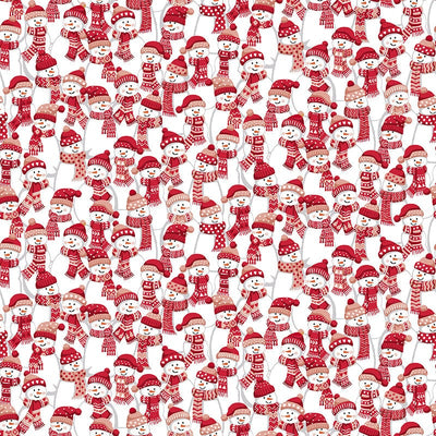 Makower Fabric Makower Christmas Wishes Frosty Fellows Red 035-R