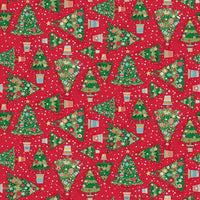 Makower Fabric Makower Christmas Wishes Tree Red 036-R