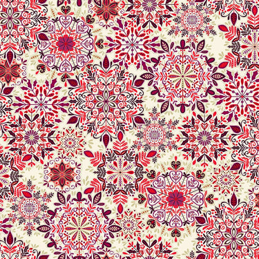 Makower Fabric Makower Enchanted Snow Crystal Red 027-R