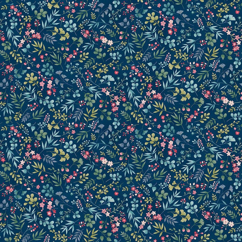 Makower Fabric Makower Kasumi Cherry Blossom Indigo 044-B