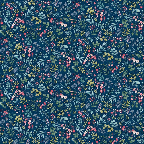 Makower Fabric Makower Kasumi Cherry Blossom Indigo 044-B