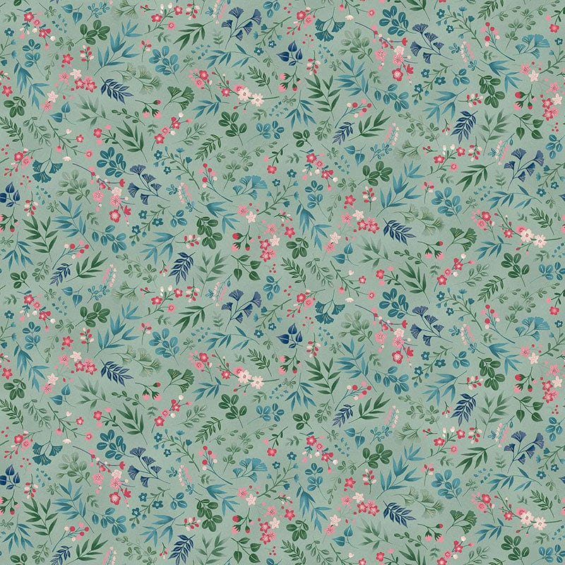 Makower Fabric Makower Kasumi Cherry Blossom Teal 044-T