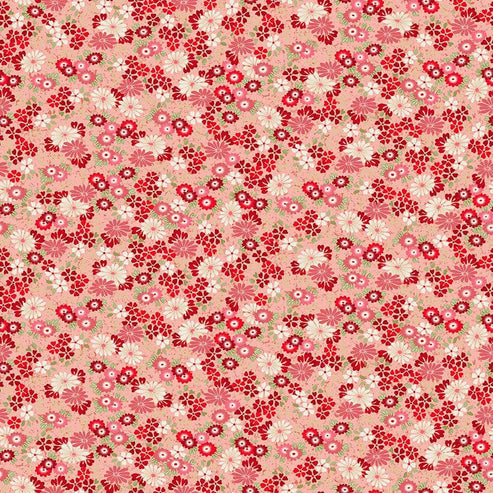 Makower Fabric Makower Kasumi Floating Flowers Red 046-R