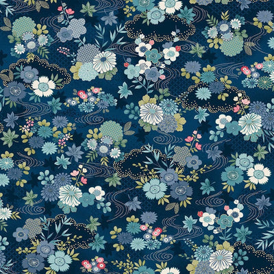 Makower Fabric Makower Kasumi Harmony Indigo 043-B