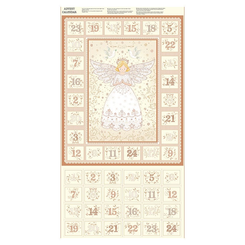 Makower Fabric Panels & Labels Makower Angels Advent Fabric Panel Cream 042-Q  - The Sewing Studio