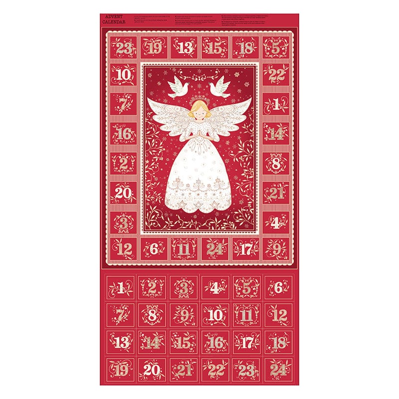 Makower Fabric Panels & Labels Makower Angels Advent Fabric Panel Red 042-R  - The Sewing Studio