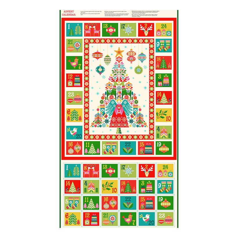 Makower Fabric Panels & Labels Makower Christmas Brights Advent Fabric Panel 025-1