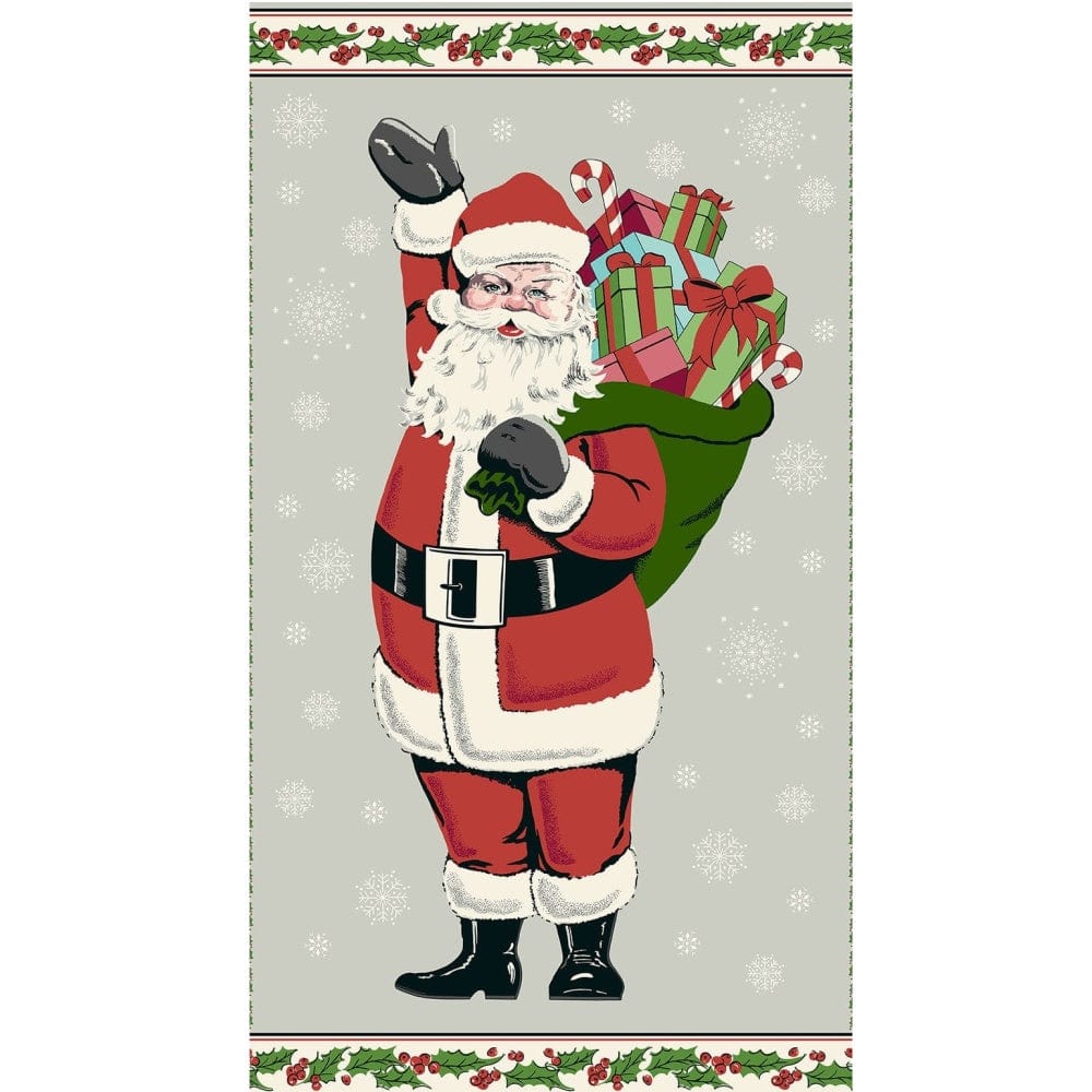 Makower Fabric Panels & Labels Makower Christmas Fabric Retro HoHo Father Christmas Panel 2571 C  - The Sewing Studio