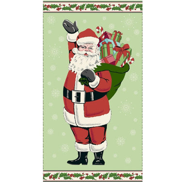 Makower Fabric Panels & Labels Makower Christmas Fabric Retro HoHo Father Christmas Panel 2571 G  - The Sewing Studio for sale UK - The Sewing Studio