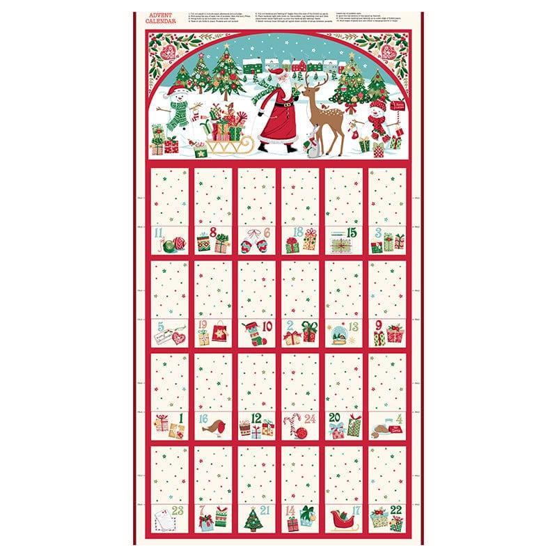 Makower Fabric Panels & Labels Makower Christmas Wishes Advent Fabric Panel 039-1