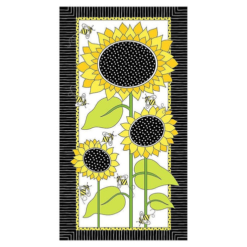 Makower Fabric Panels & Labels Makower Sunflower Fabric Panel 9985 KL  - The Sewing Studio