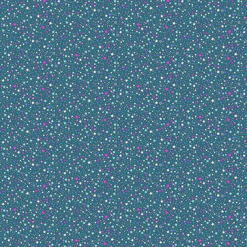 Makower Fairy Dust Sparkle Teal 053-T Main Image