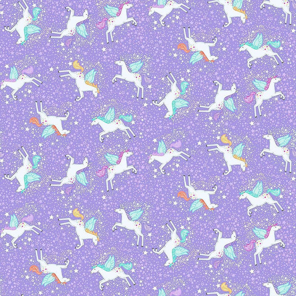 Makower Fairy Dust Unicorn Lilac 050-L Main Image